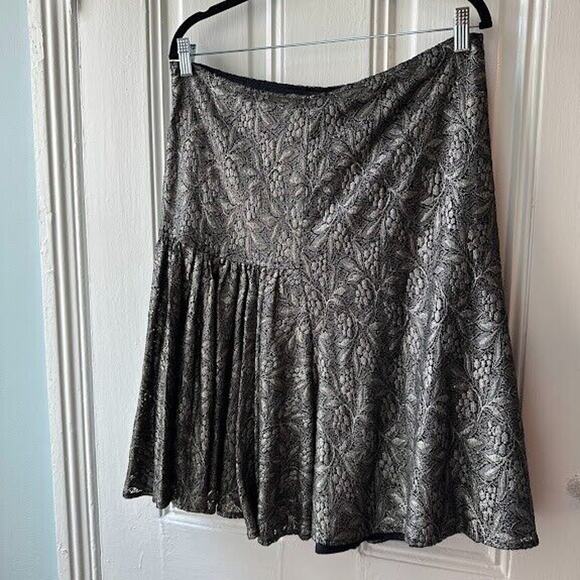 Diane Von Furstenberg Charcoal Lace Mini Skirt - Picture 5 of 7